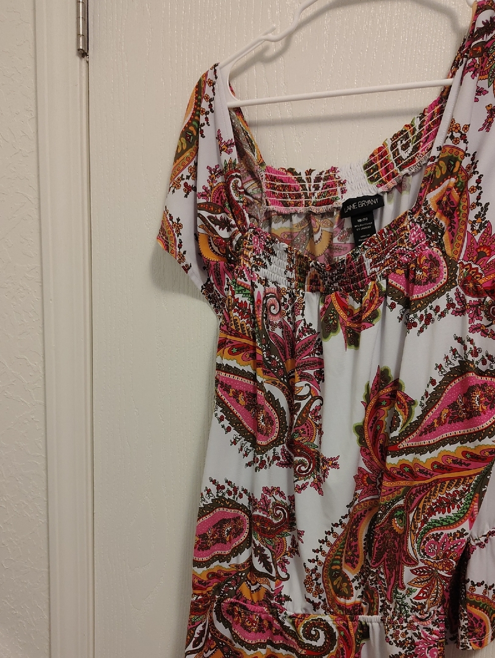 Lane Bryant White Paisley Blouse